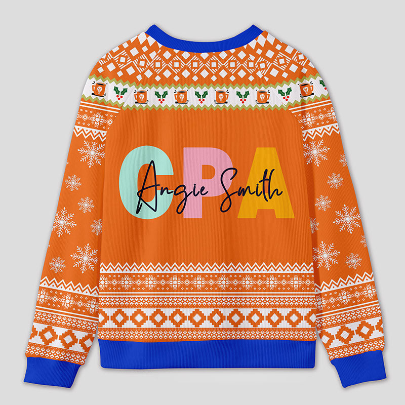Personalized Certified Accountant Celebration Funny Ugly Sweater Festive Gift for Finance Pros