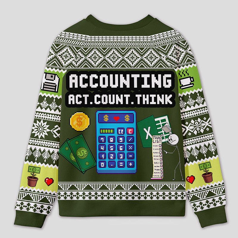 Personalized Calculator Challenge Humor Ugly Sweater Office Holiday Party Gift for Accountants