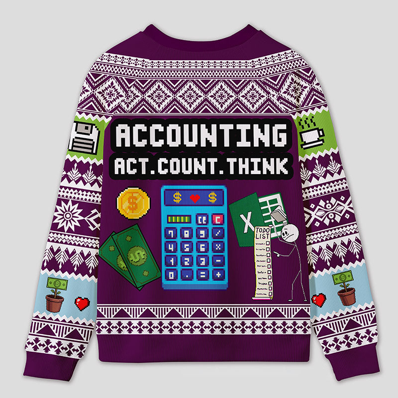 Personalized Calculator Challenge Humor Ugly Sweater Office Holiday Party Gift for Accountants