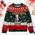 Personalized Cow with Christmas Lights Photo Kids Ugly Christmas Sweater