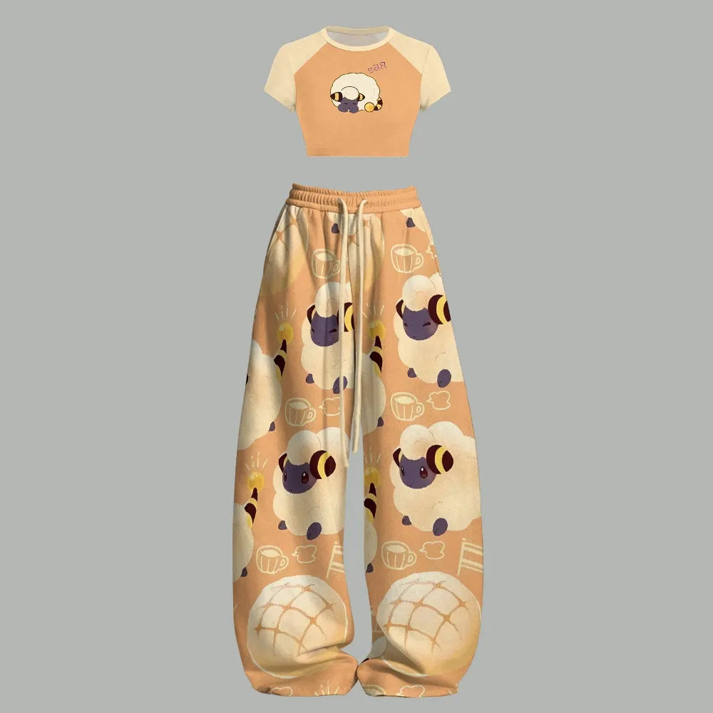 Pokémon Women's Crop Top and Elastic Waist Pants Set
