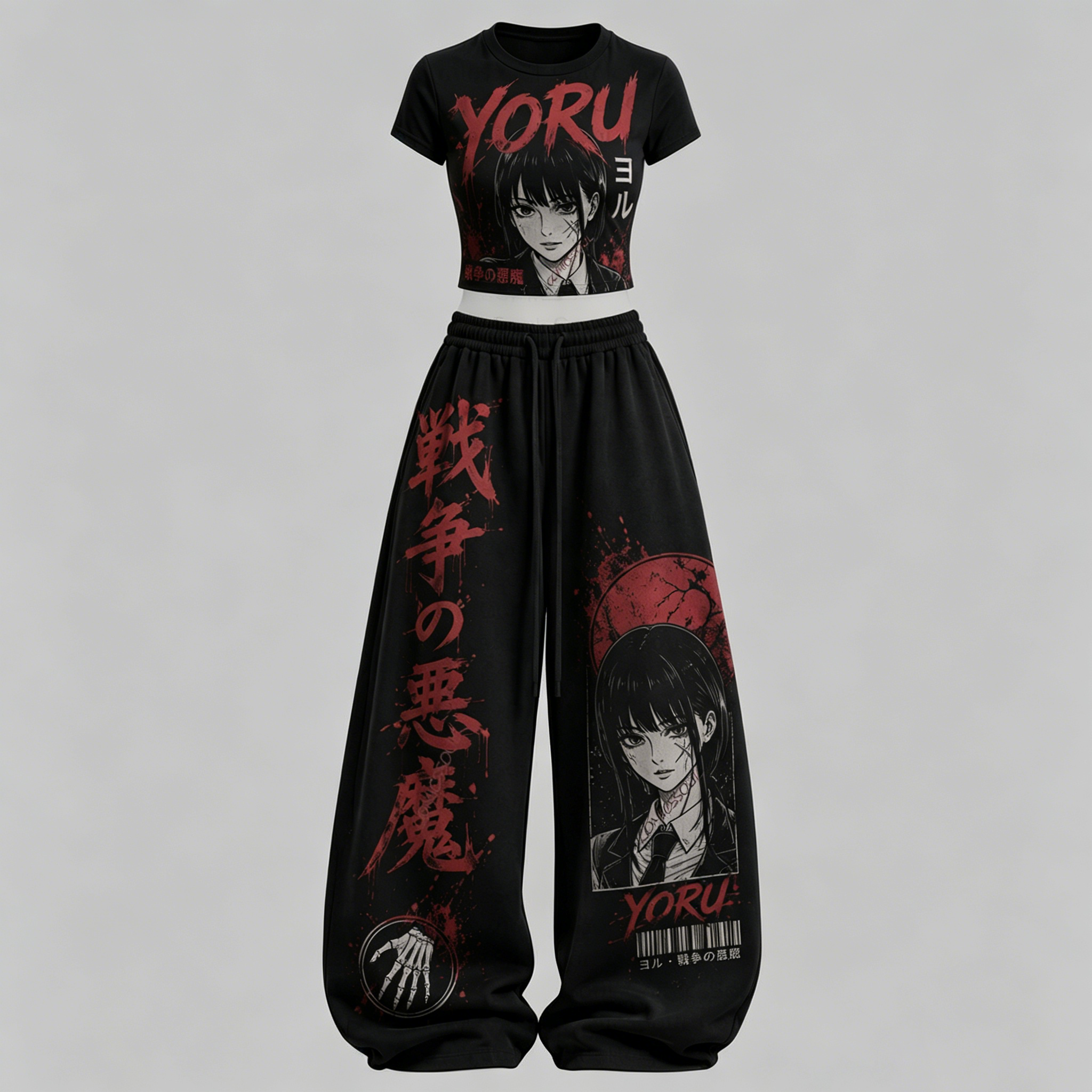 Chainsaw Man Top & Elasticated Trousers Two-Piece Set
