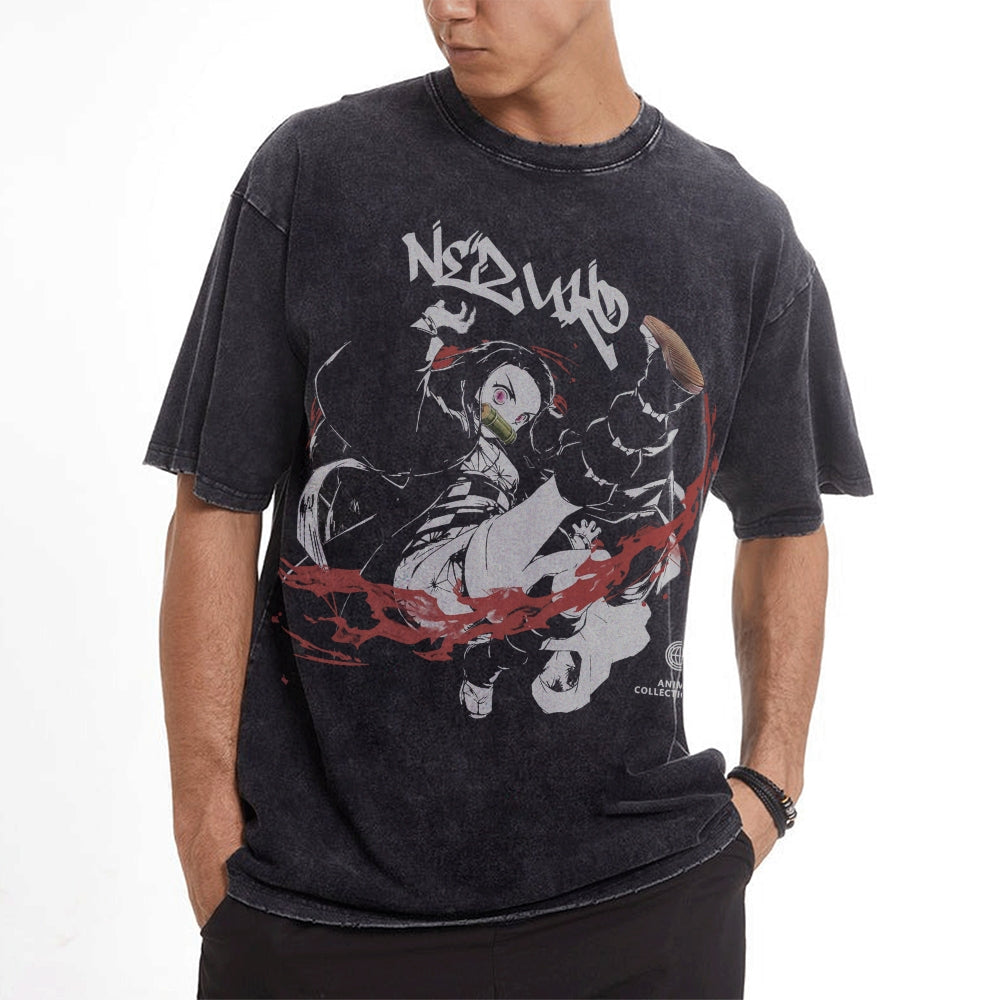 Nezuko Vintage Oversized T-Shirt | Demon Slayer