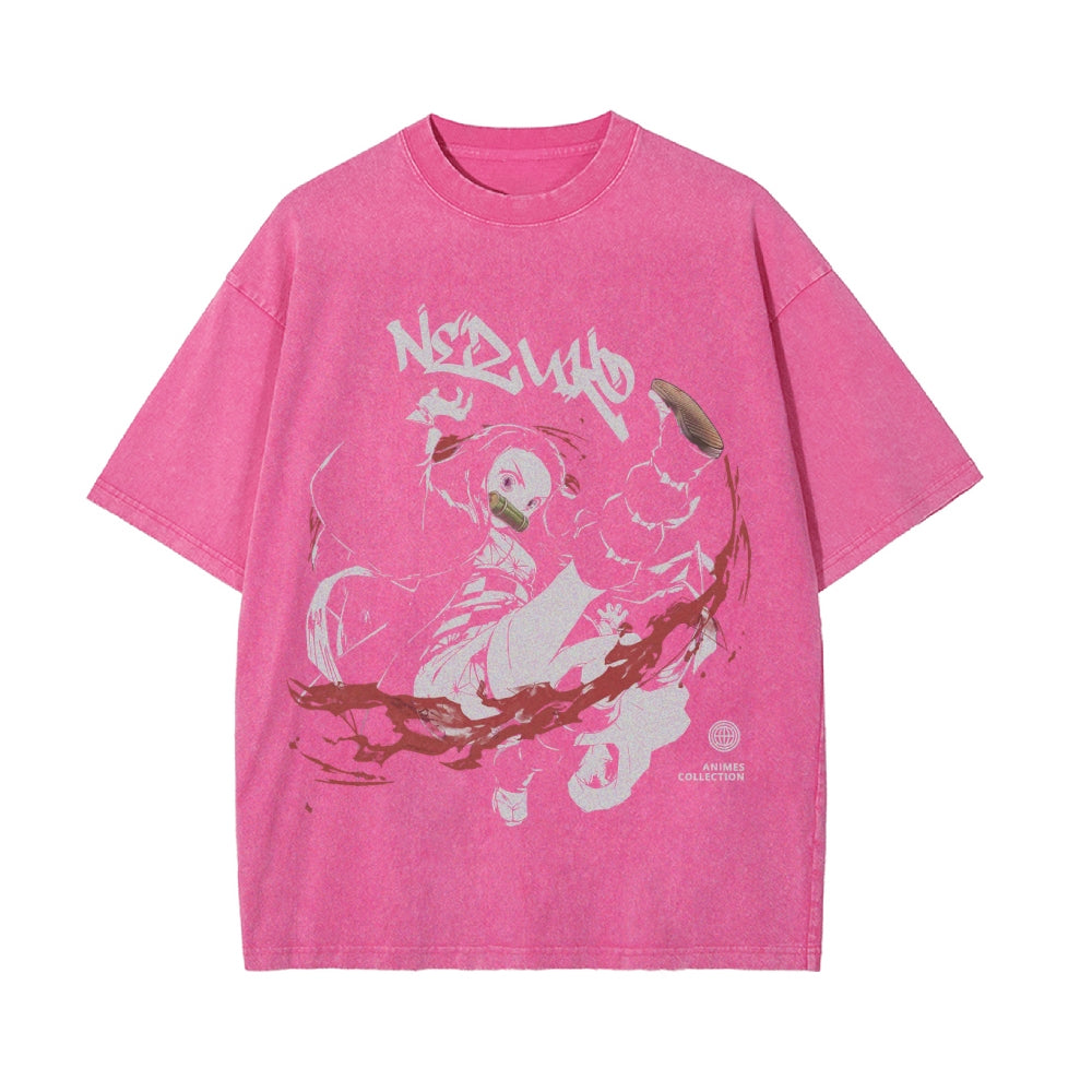 Nezuko Vintage Oversized T-Shirt | Demon Slayer