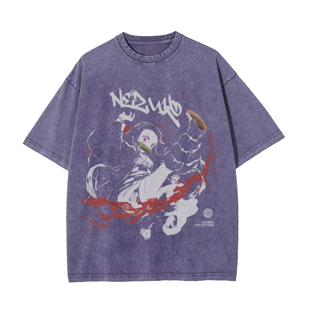 Nezuko Vintage Oversized T-Shirt | Demon Slayer