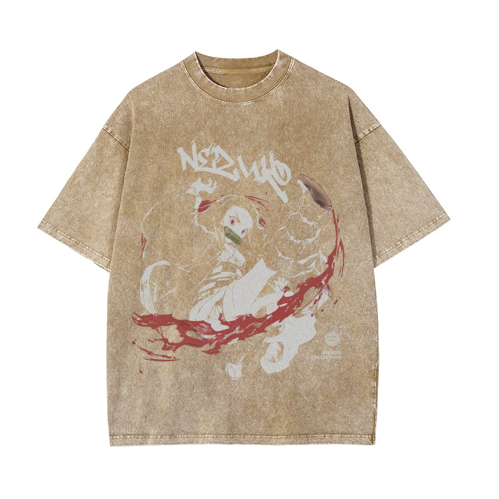 Nezuko Vintage Oversized T-Shirt | Demon Slayer