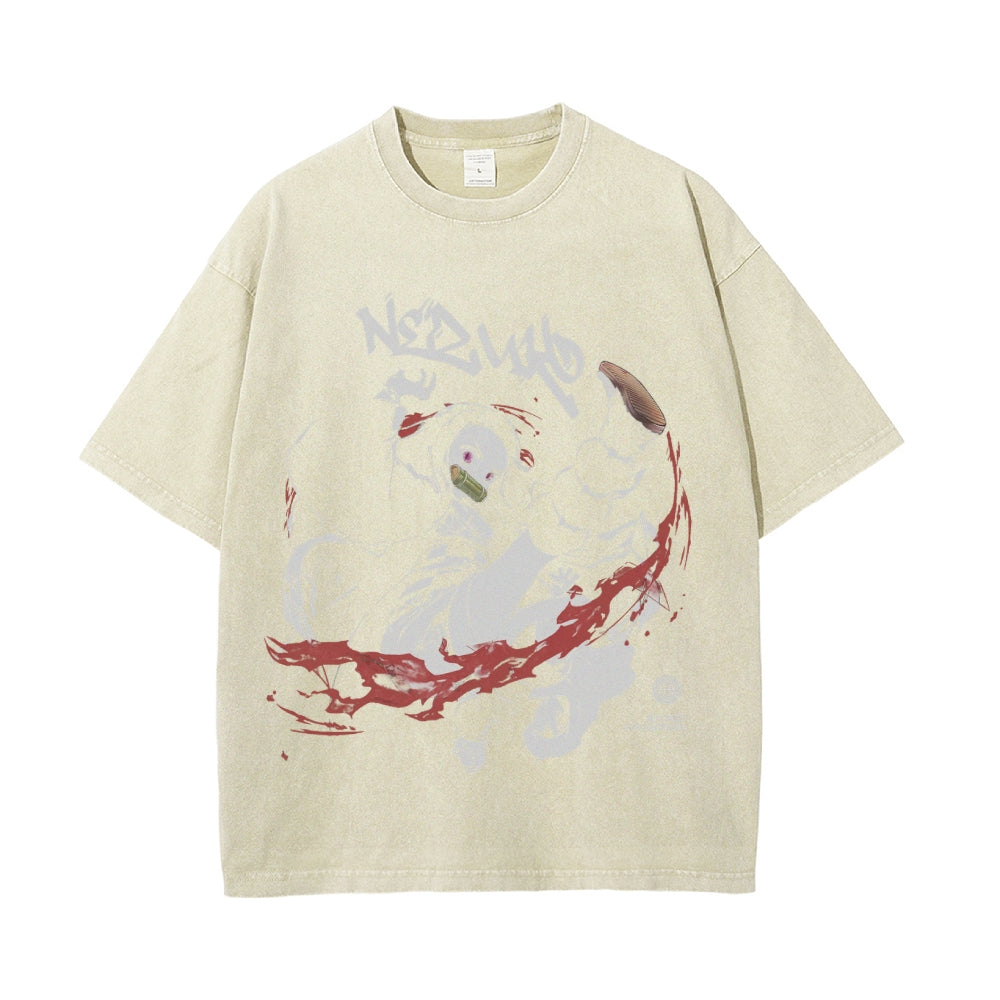 Nezuko Vintage Oversized T-Shirt | Demon Slayer