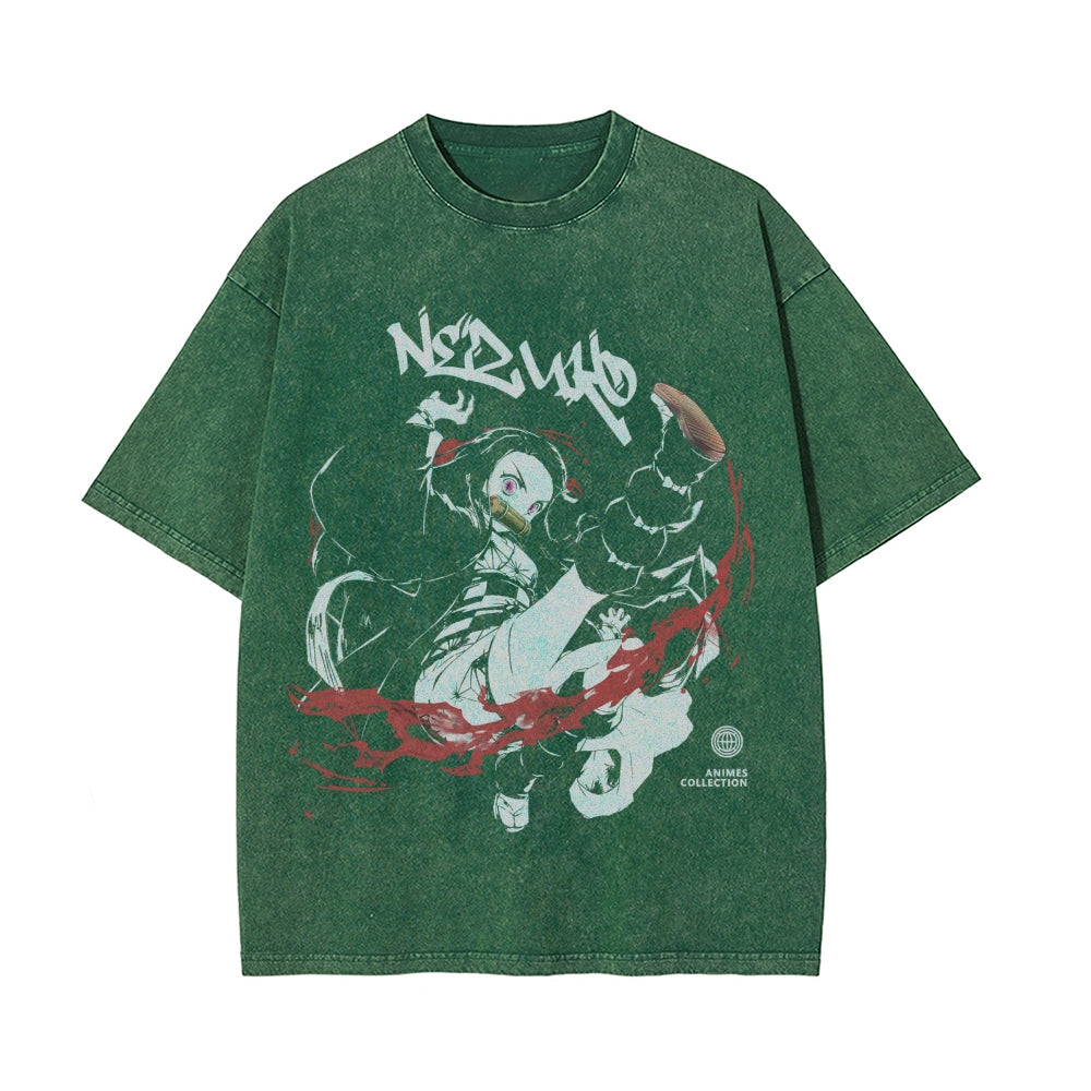 Nezuko Vintage Oversized T-Shirt | Demon Slayer