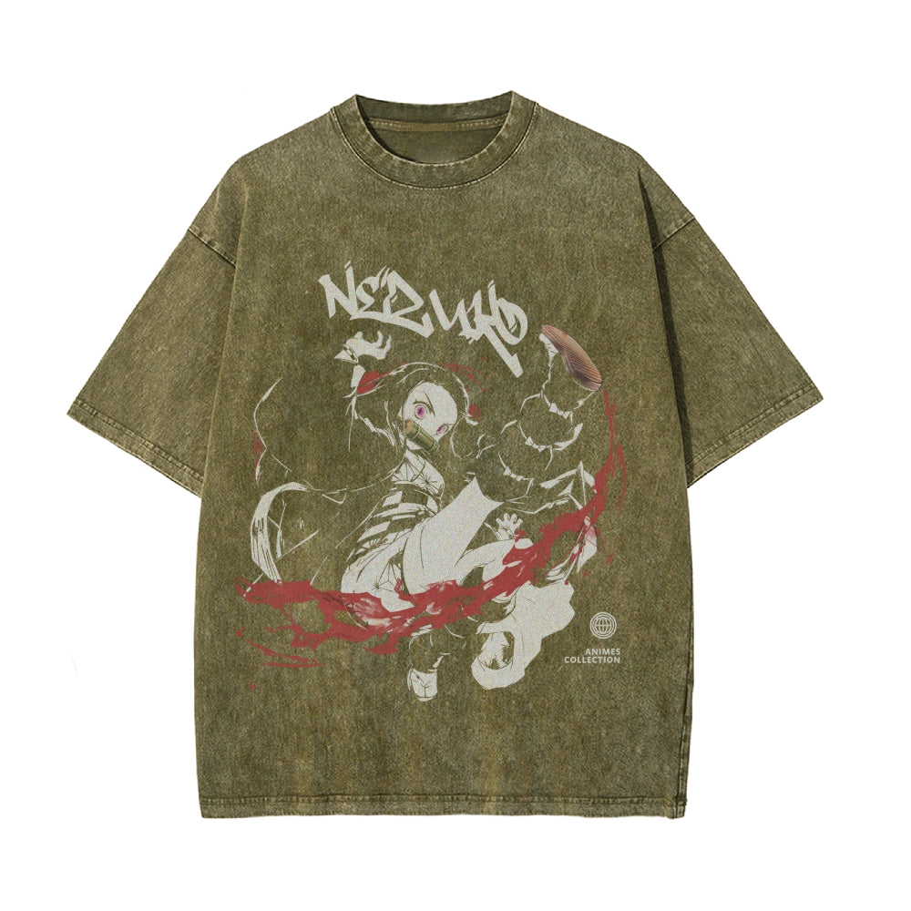 Nezuko Vintage Oversized T-Shirt | Demon Slayer