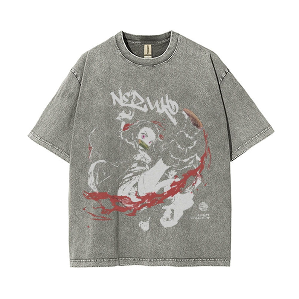 Nezuko Vintage Oversized T-Shirt | Demon Slayer