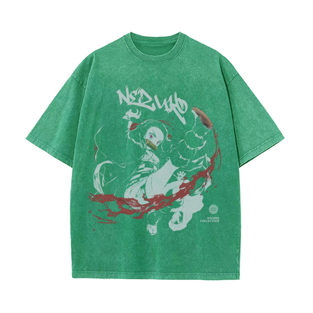 Nezuko Vintage Oversized T-Shirt | Demon Slayer
