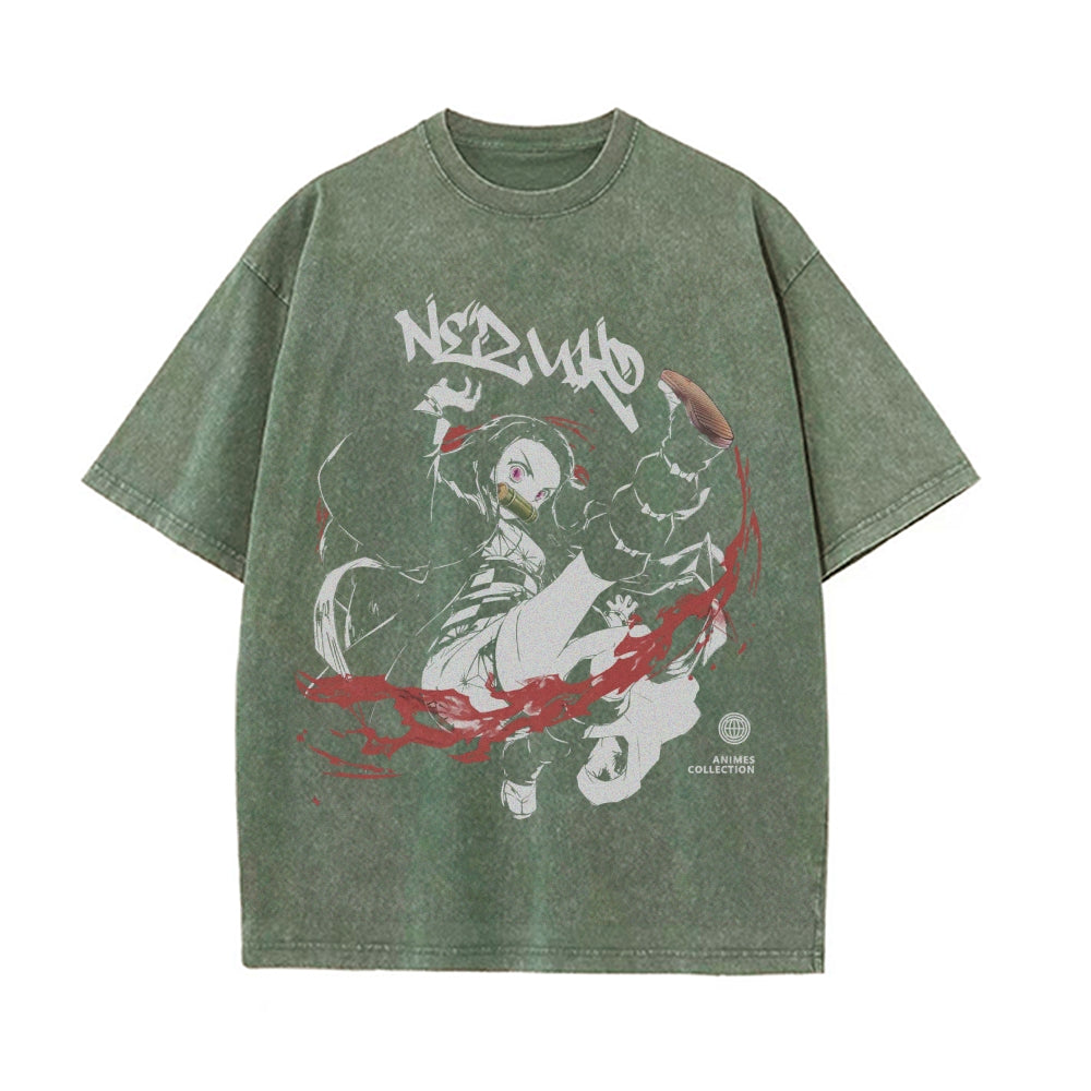 Nezuko Vintage Oversized T-Shirt | Demon Slayer