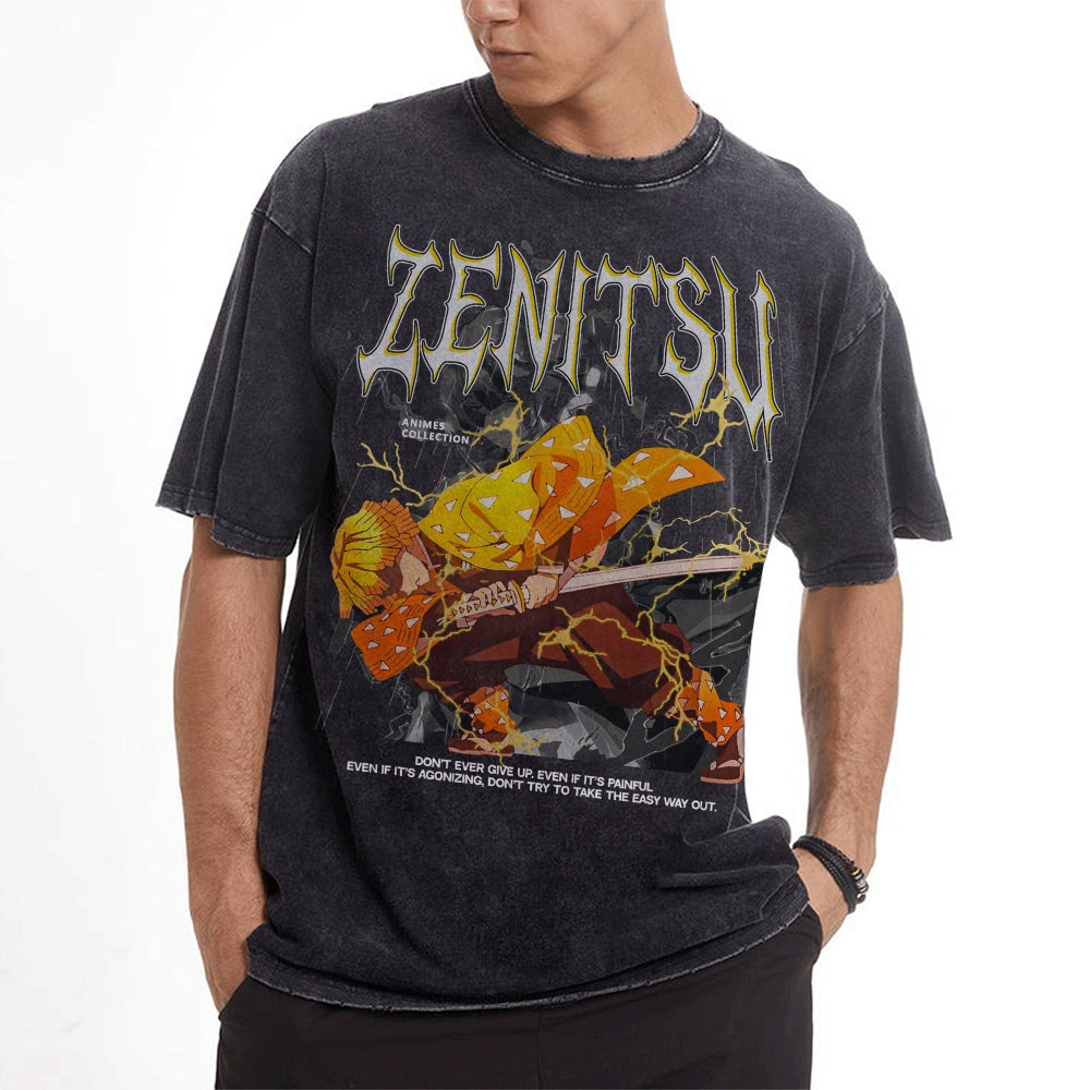 Zenitsu Vintage Oversized T-Shirt | Demon Slayer