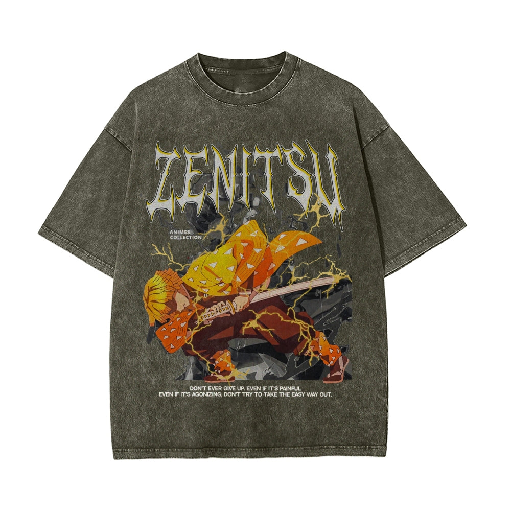 Zenitsu Vintage Oversized T-Shirt | Demon Slayer