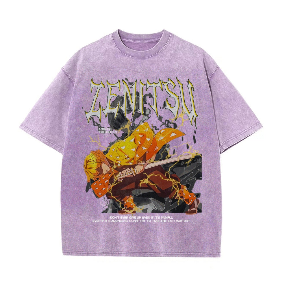 Zenitsu Vintage Oversized T-Shirt | Demon Slayer