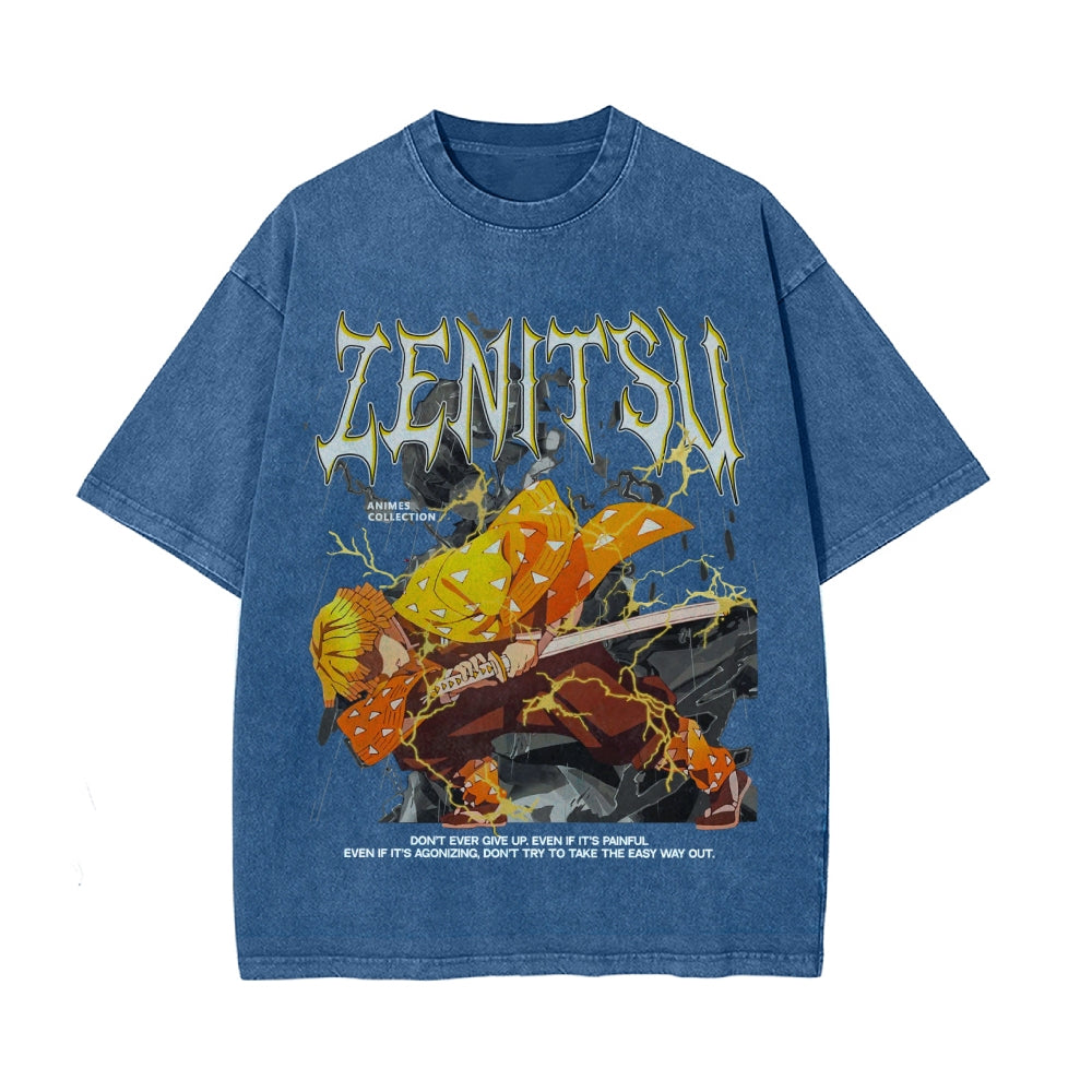 Zenitsu Vintage Oversized T-Shirt | Demon Slayer
