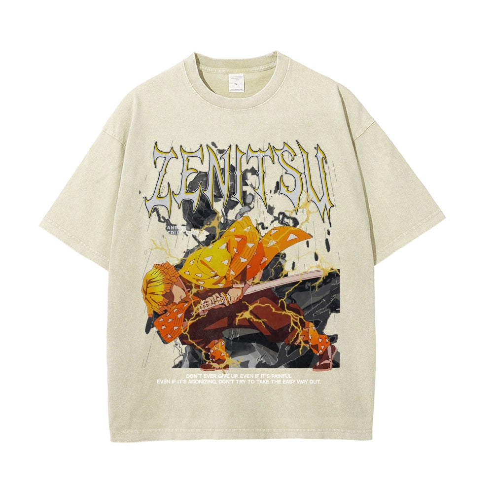 Zenitsu Vintage Oversized T-Shirt | Demon Slayer