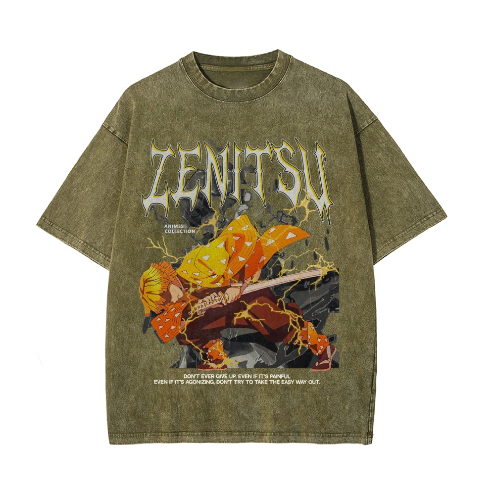 Zenitsu Vintage Oversized T-Shirt | Demon Slayer