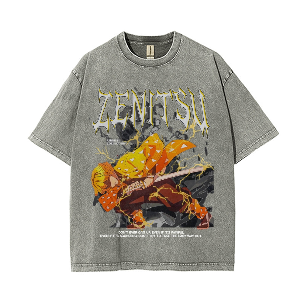 Zenitsu Vintage Oversized T-Shirt | Demon Slayer