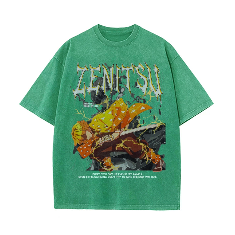 Zenitsu Vintage Oversized T-Shirt | Demon Slayer