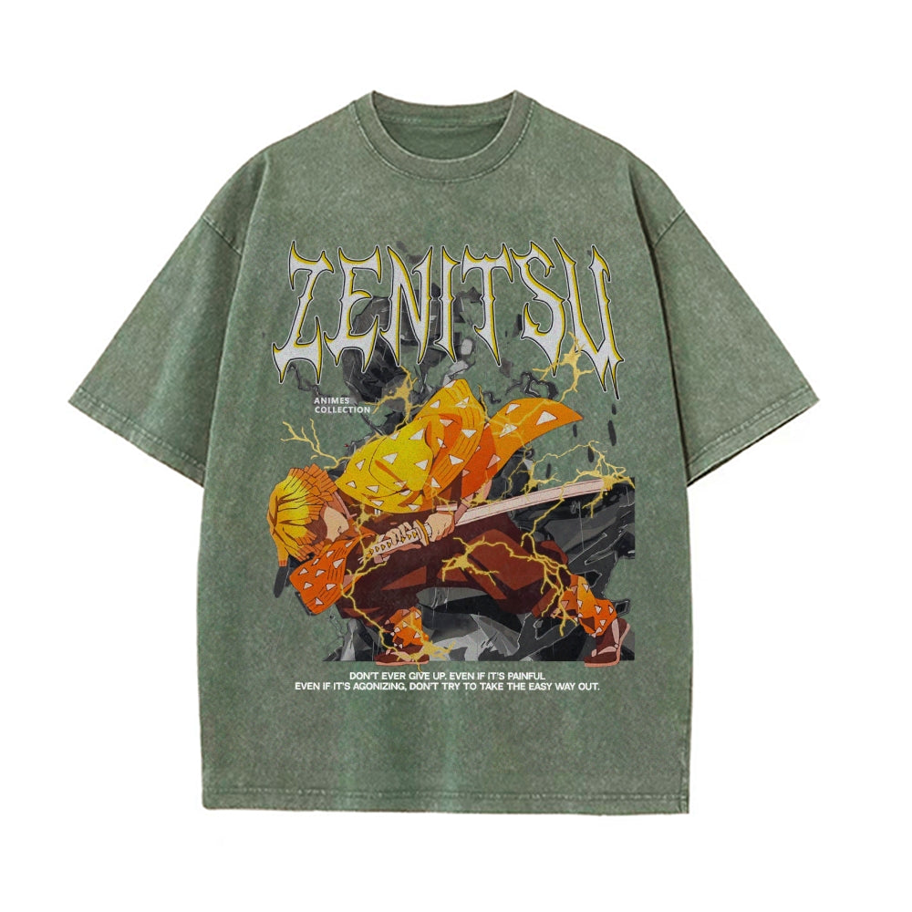 Zenitsu Vintage Oversized T-Shirt | Demon Slayer