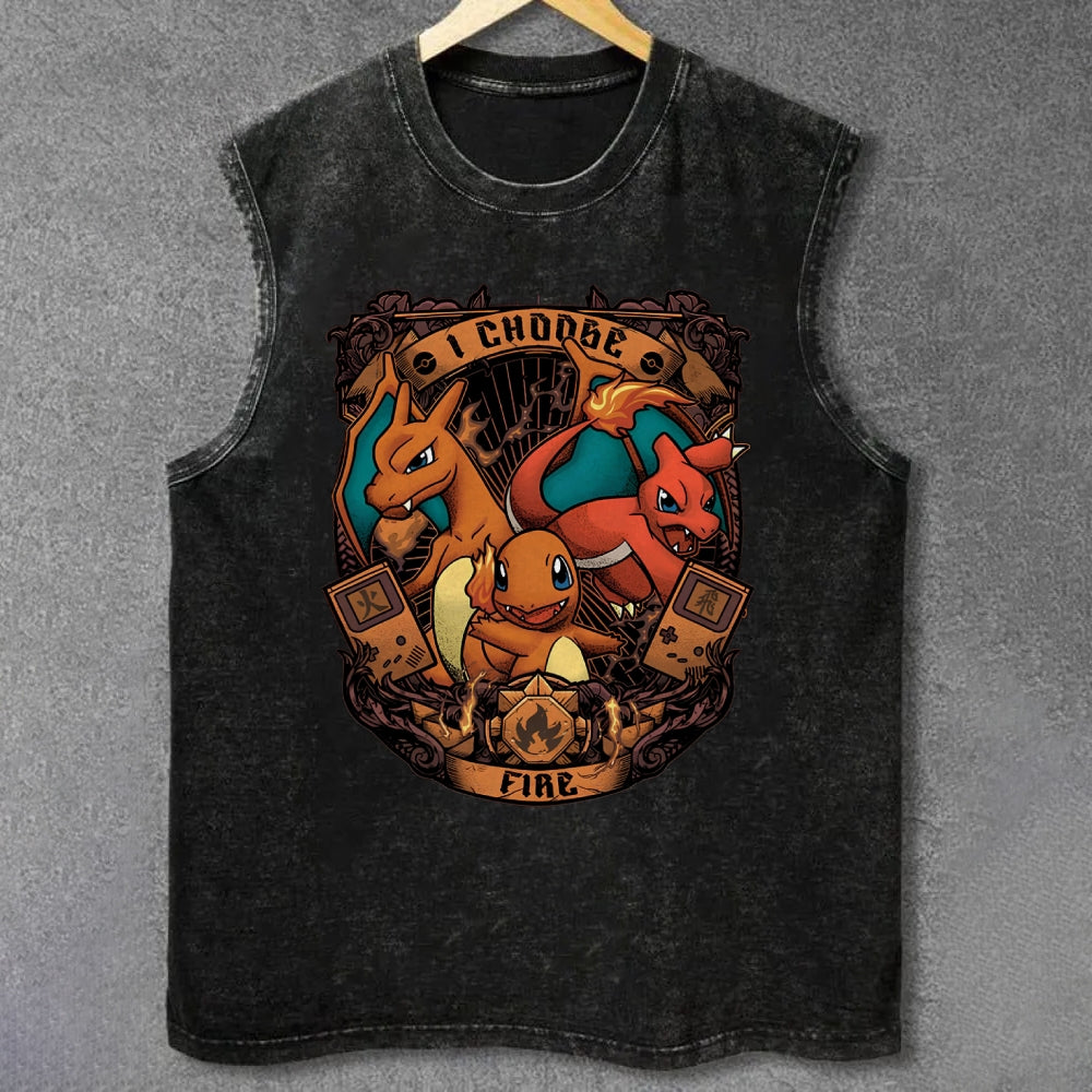 Unisex Vintage Washed Tank Pokémon