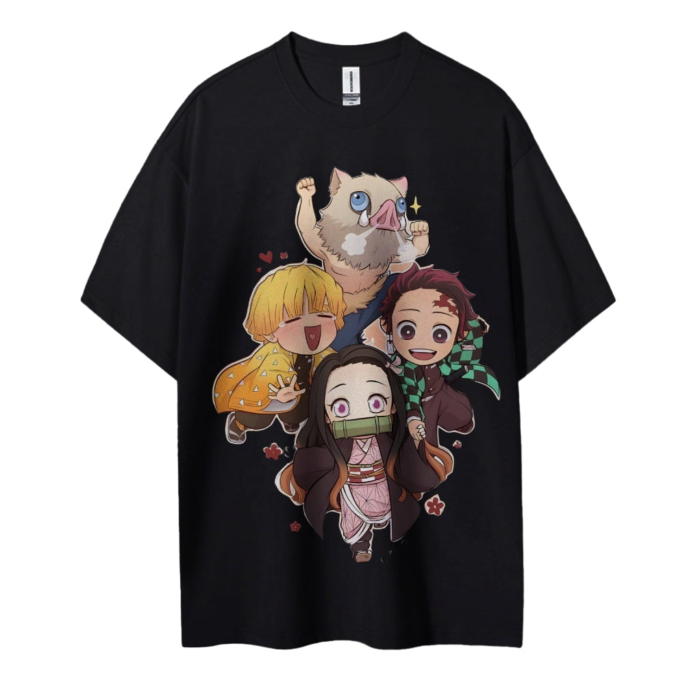 Demon Slayer Cotton Unisex Round Neck Anime T-shirt