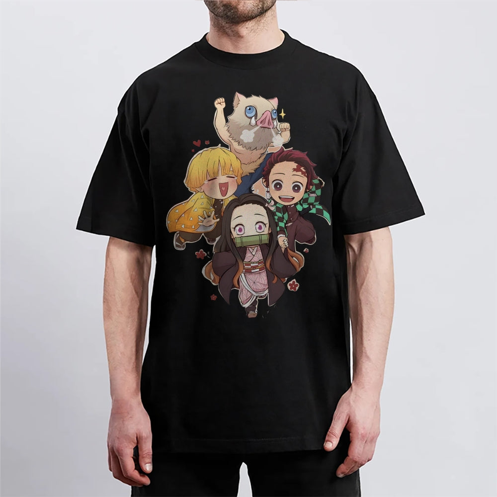 Demon Slayer Cotton Unisex Round Neck Anime T-shirt