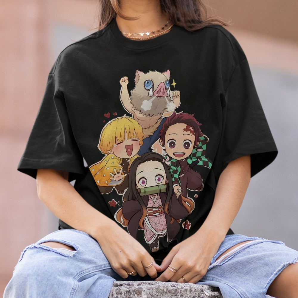 Demon Slayer Cotton Unisex Round Neck Anime T-shirt