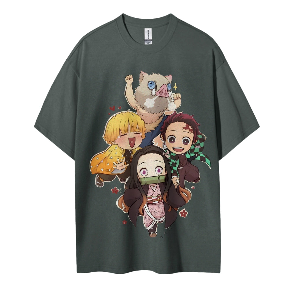 Demon Slayer Cotton Unisex Round Neck Anime T-shirt