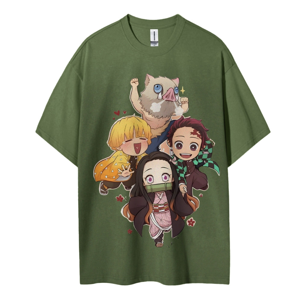 Demon Slayer Cotton Unisex Round Neck Anime T-shirt