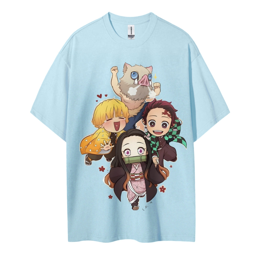 Demon Slayer Cotton Unisex Round Neck Anime T-shirt