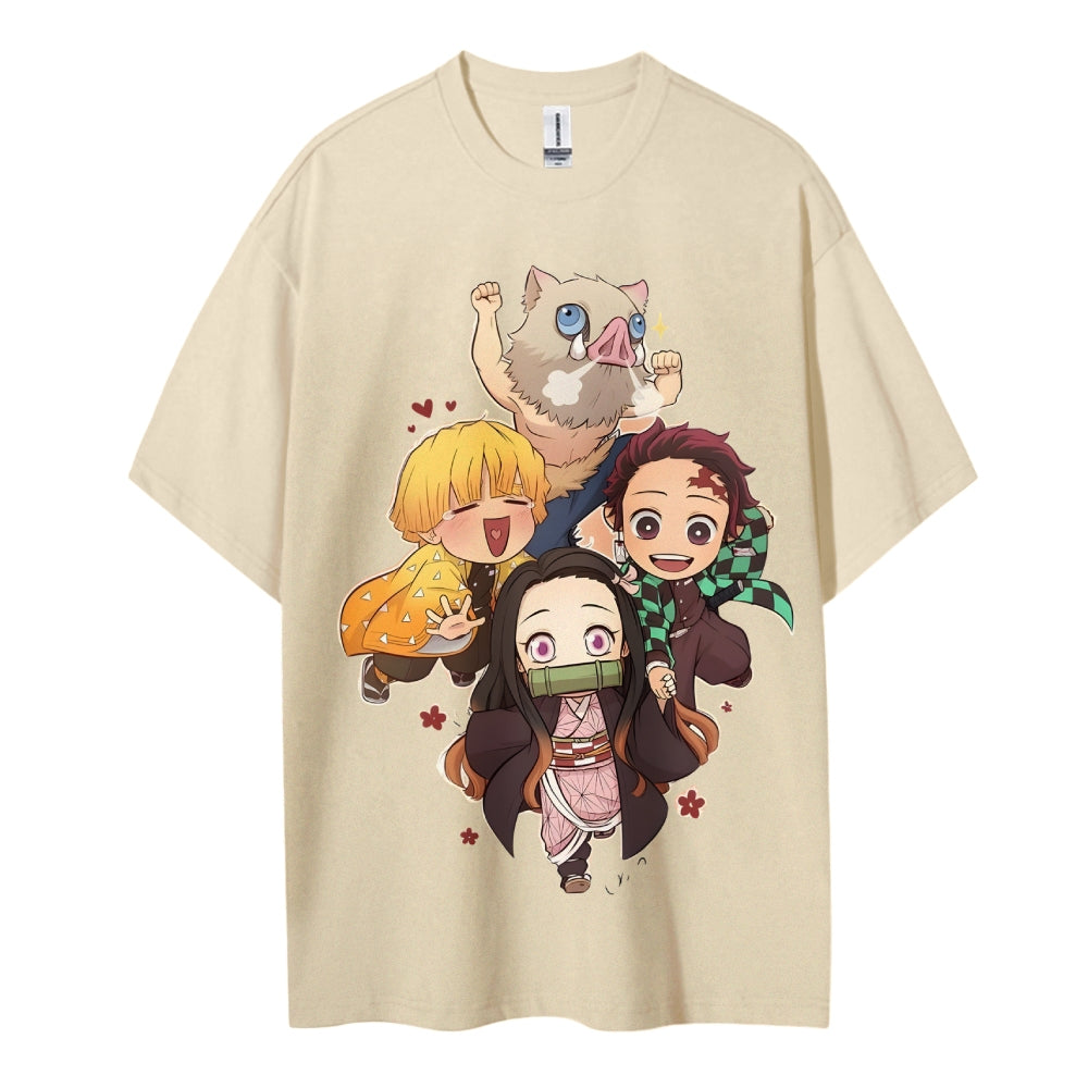 Demon Slayer Cotton Unisex Round Neck Anime T-shirt
