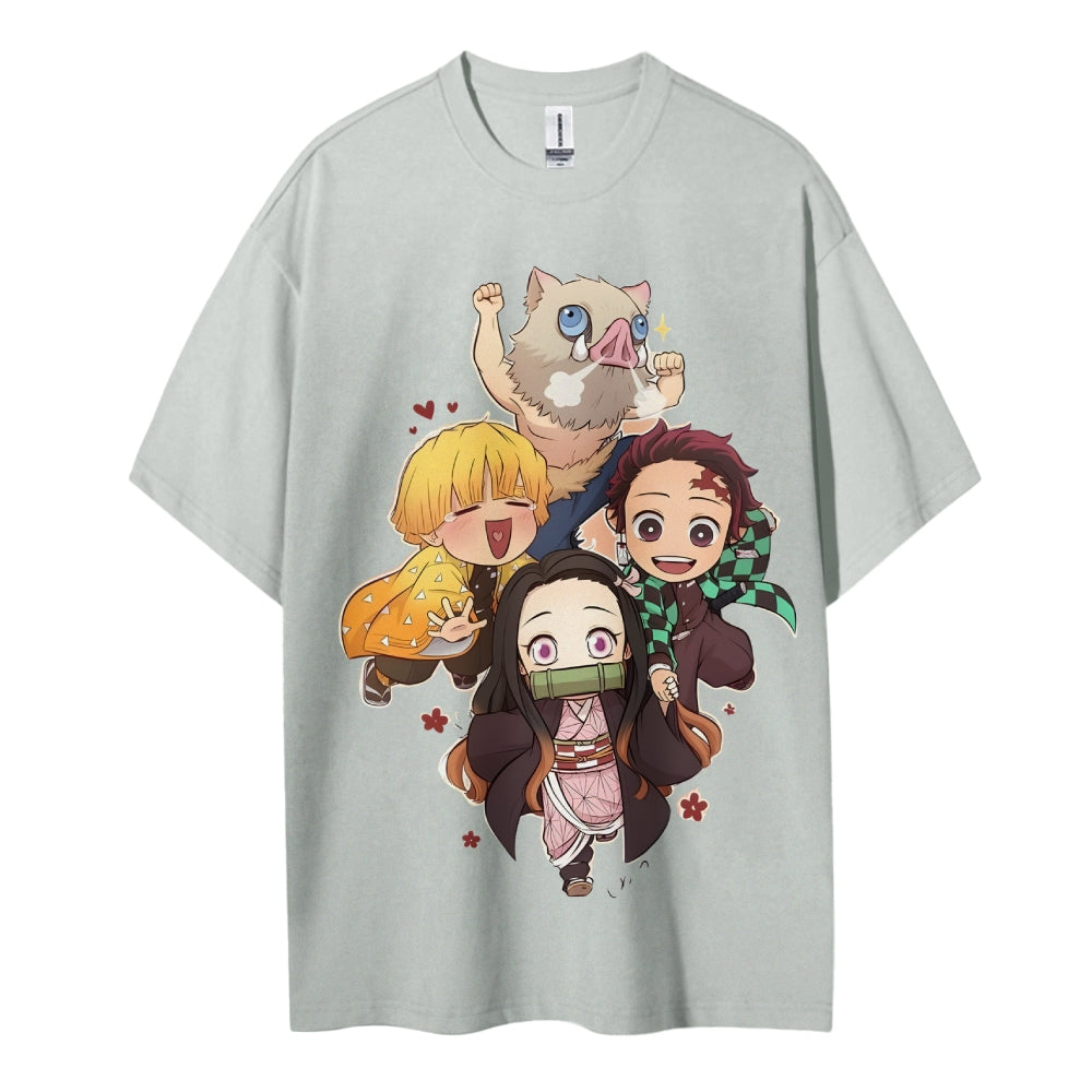 Demon Slayer Cotton Unisex Round Neck Anime T-shirt
