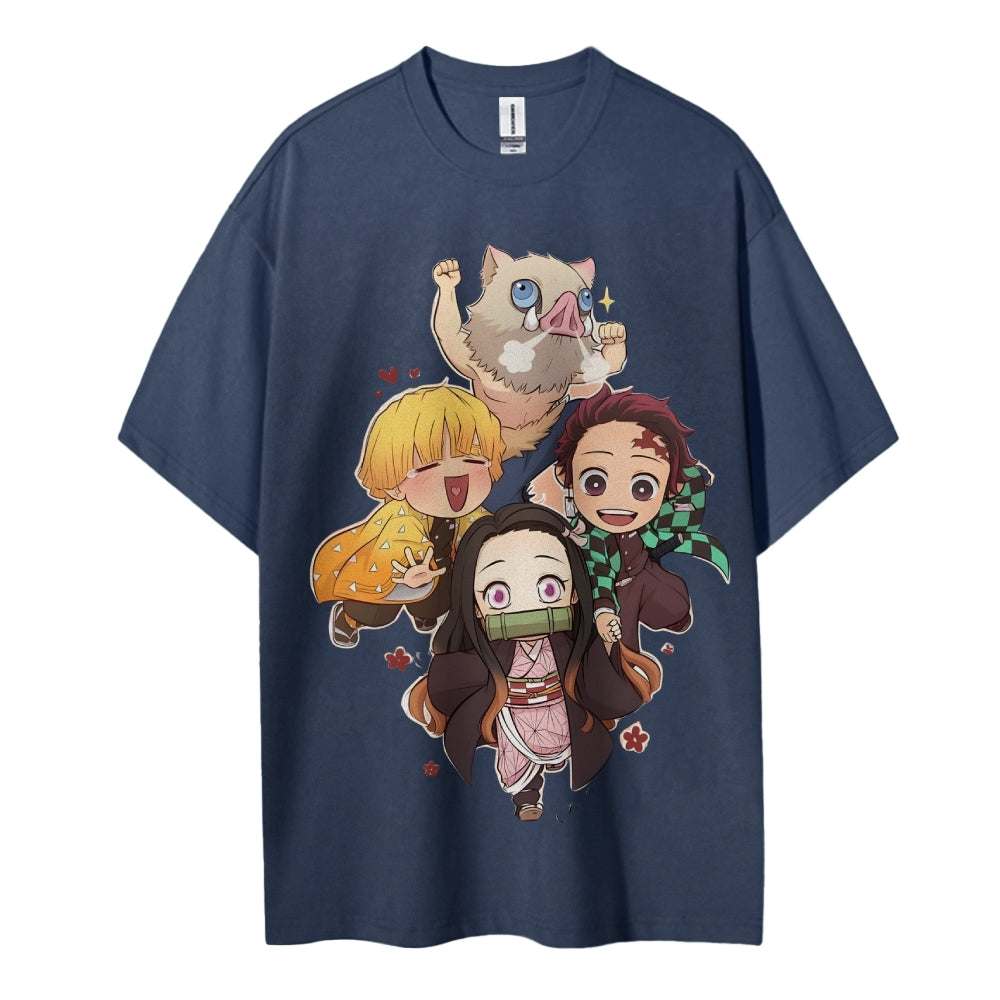 Demon Slayer Cotton Unisex Round Neck Anime T-shirt
