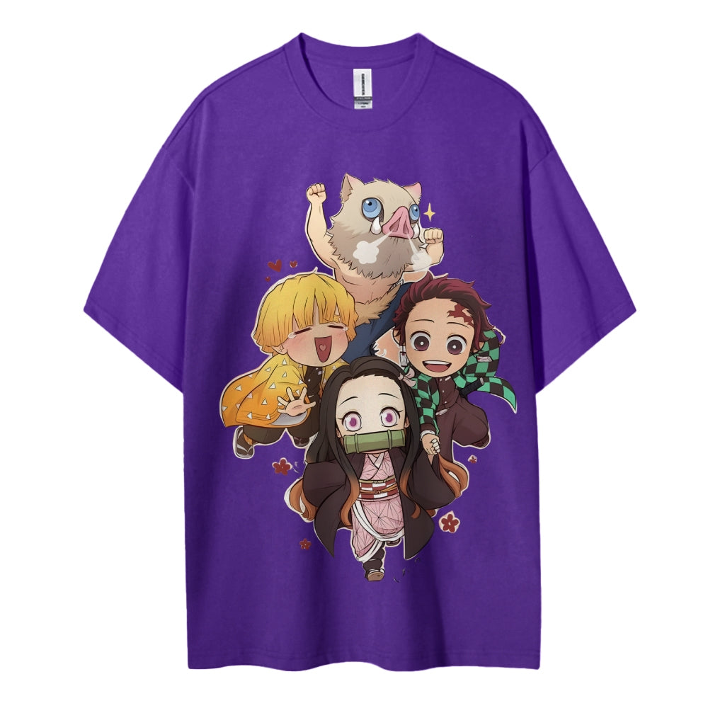 Demon Slayer Cotton Unisex Round Neck Anime T-shirt