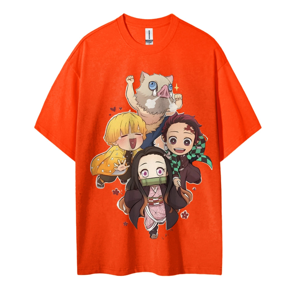 Demon Slayer Cotton Unisex Round Neck Anime T-shirt