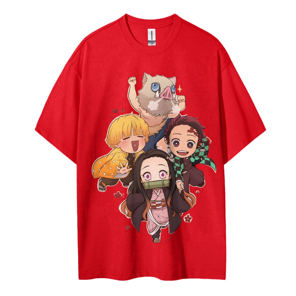 Demon Slayer Cotton Unisex Round Neck Anime T-shirt