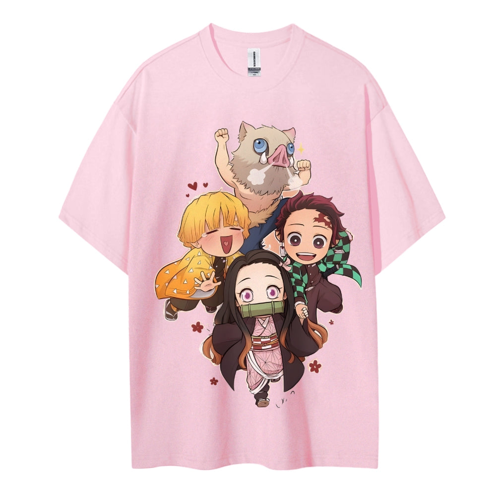 Demon Slayer Cotton Unisex Round Neck Anime T-shirt