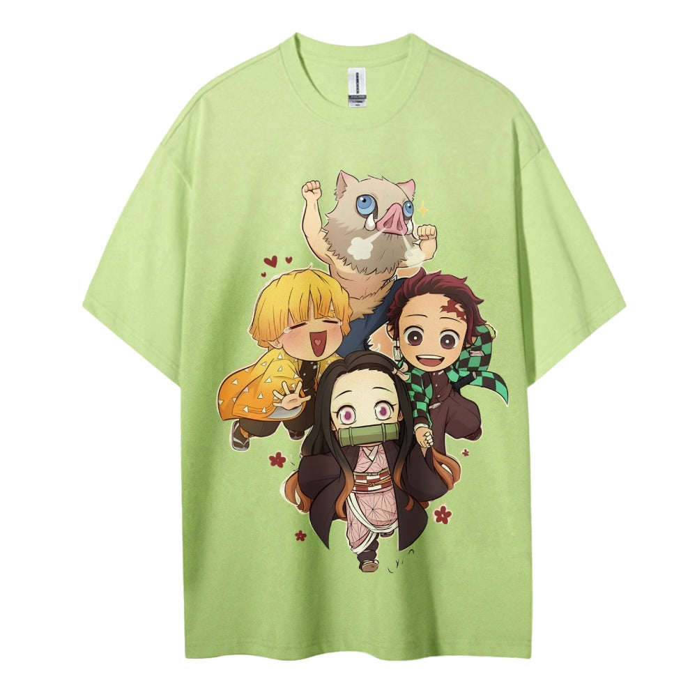 Demon Slayer Cotton Unisex Round Neck Anime T-shirt