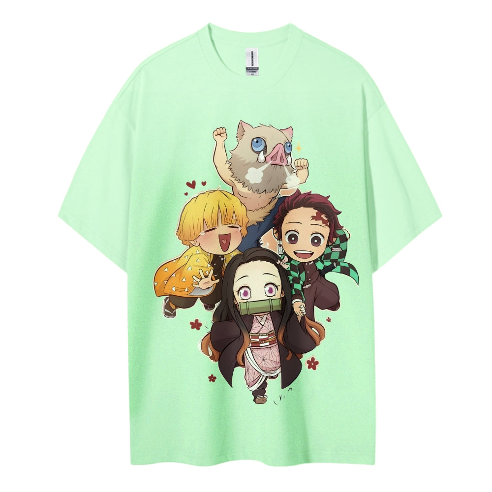 Demon Slayer Cotton Unisex Round Neck Anime T-shirt