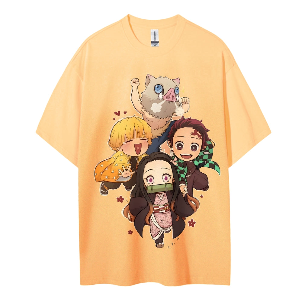 Demon Slayer Cotton Unisex Round Neck Anime T-shirt