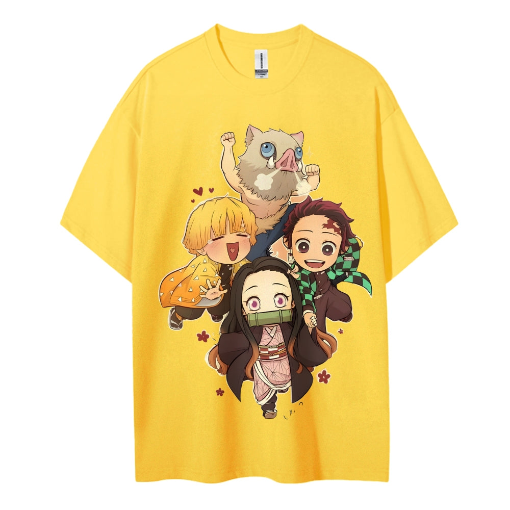 Demon Slayer Cotton Unisex Round Neck Anime T-shirt