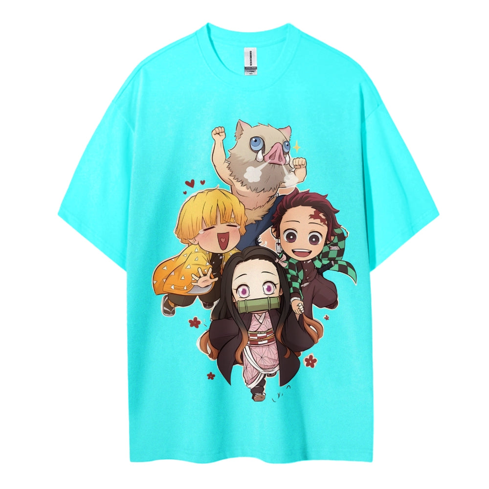 Demon Slayer Cotton Unisex Round Neck Anime T-shirt