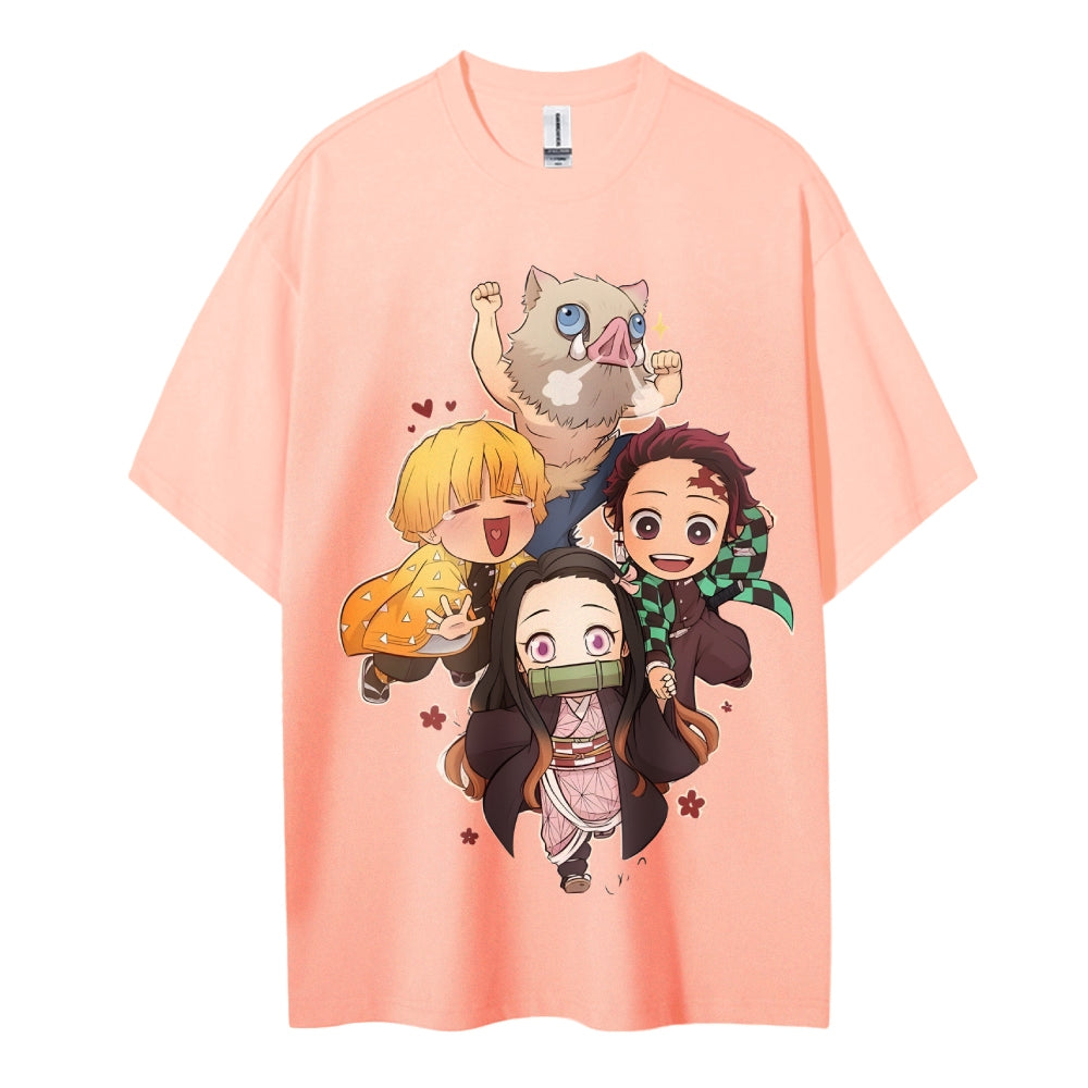 Demon Slayer Cotton Unisex Round Neck Anime T-shirt