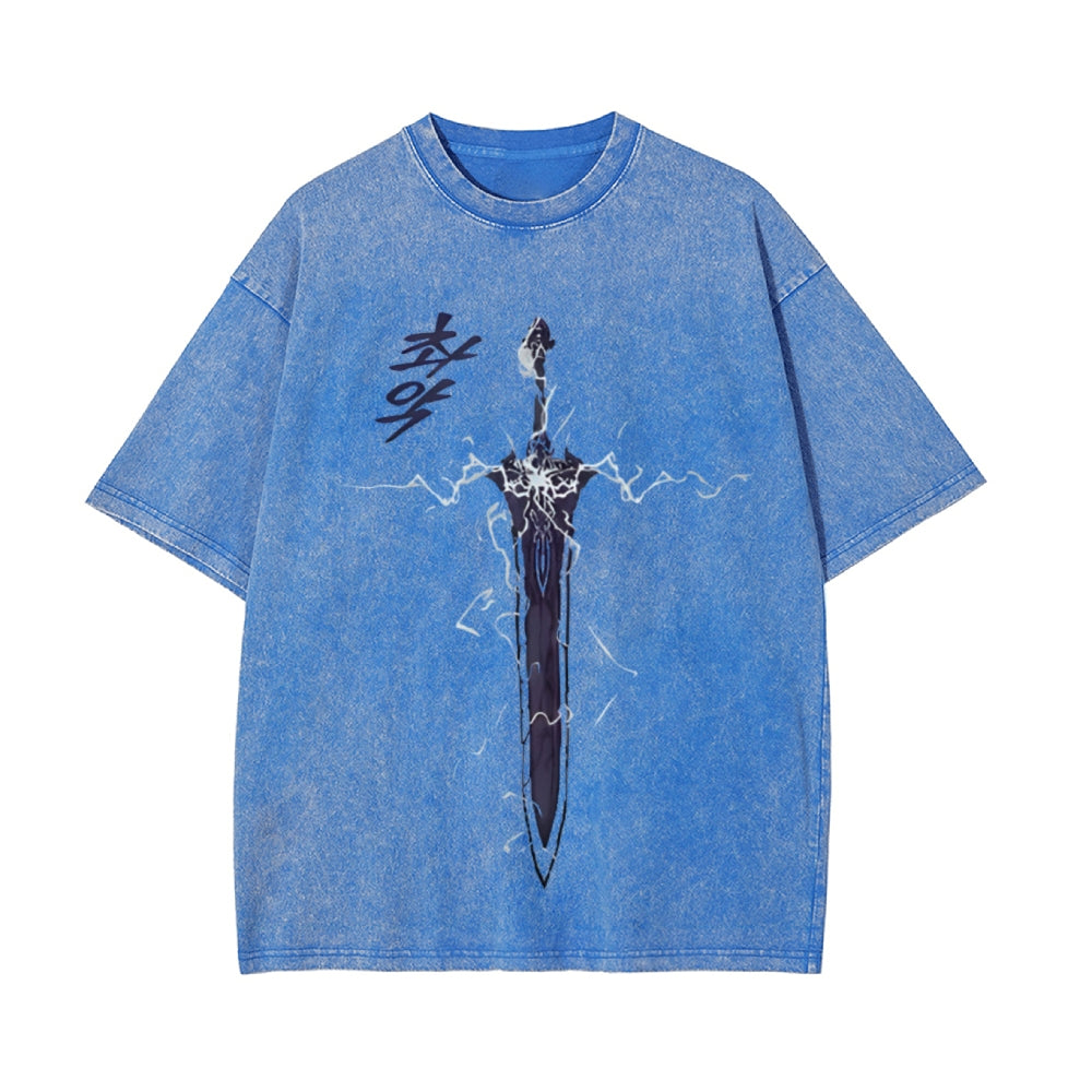 Vintage Oversized T-Shirt Solo Leveling