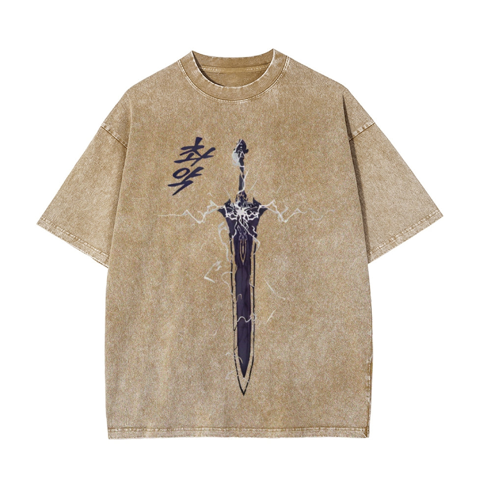 Vintage Oversized T-Shirt Solo Leveling