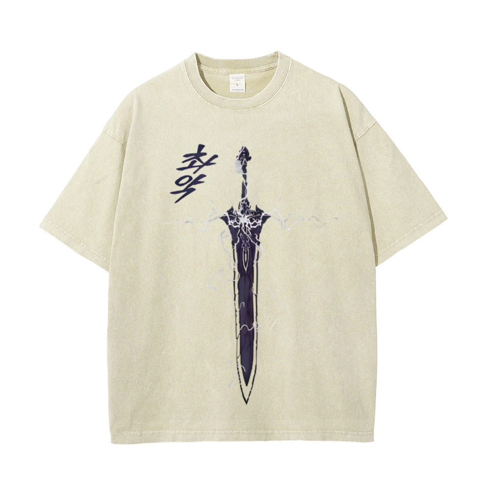 Vintage Oversized T-Shirt Solo Leveling
