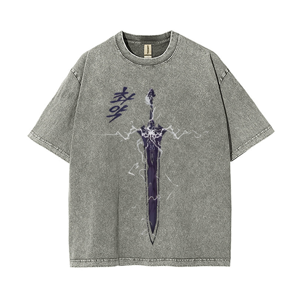 Vintage Oversized T-Shirt Solo Leveling