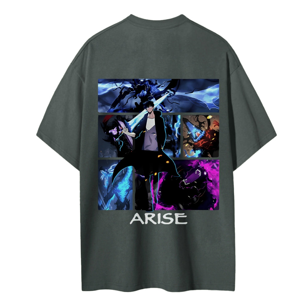 SOLOLEVELING Cotton Unisex Round Neck Anime T-Shirt